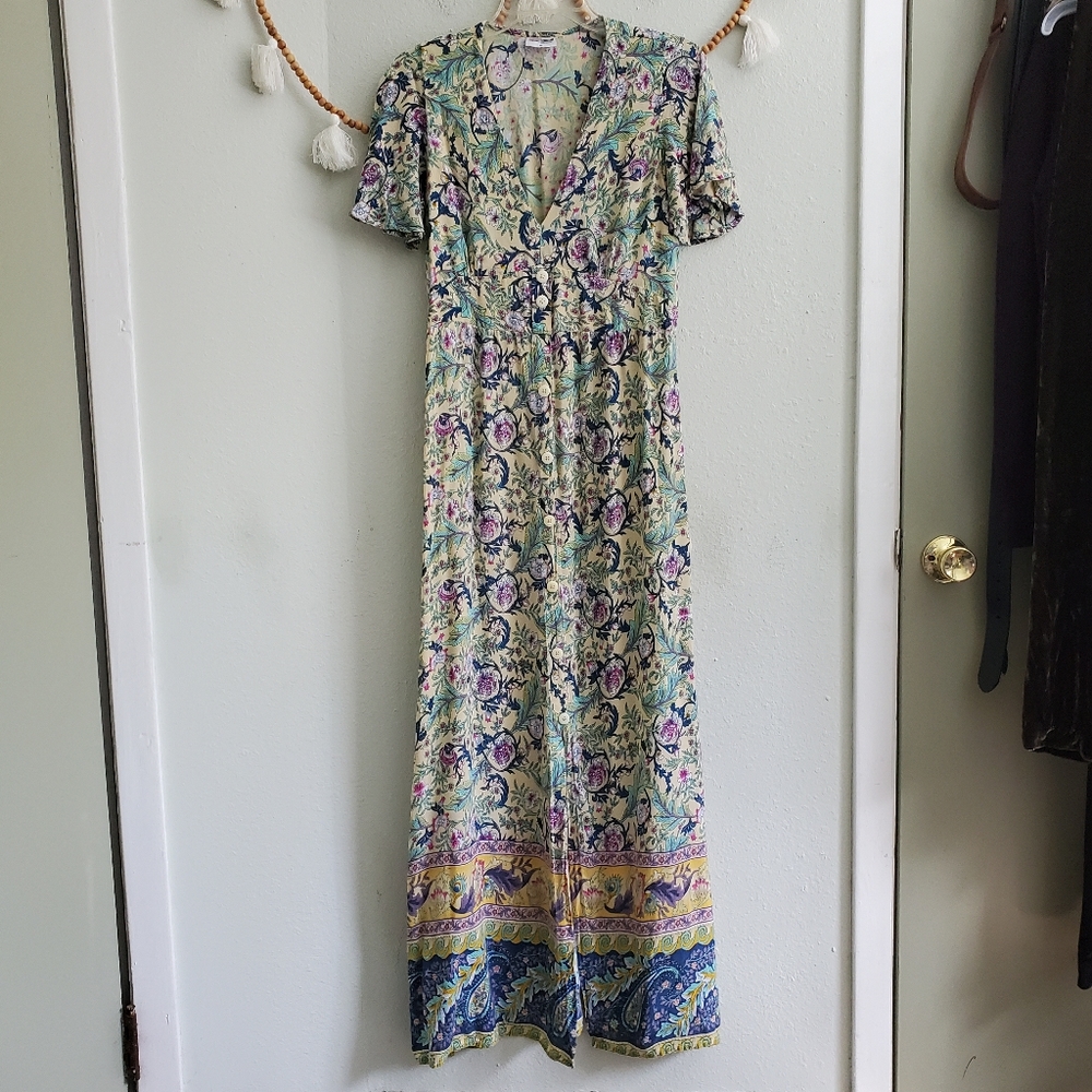 Shoreline || vintage floral maxi dress